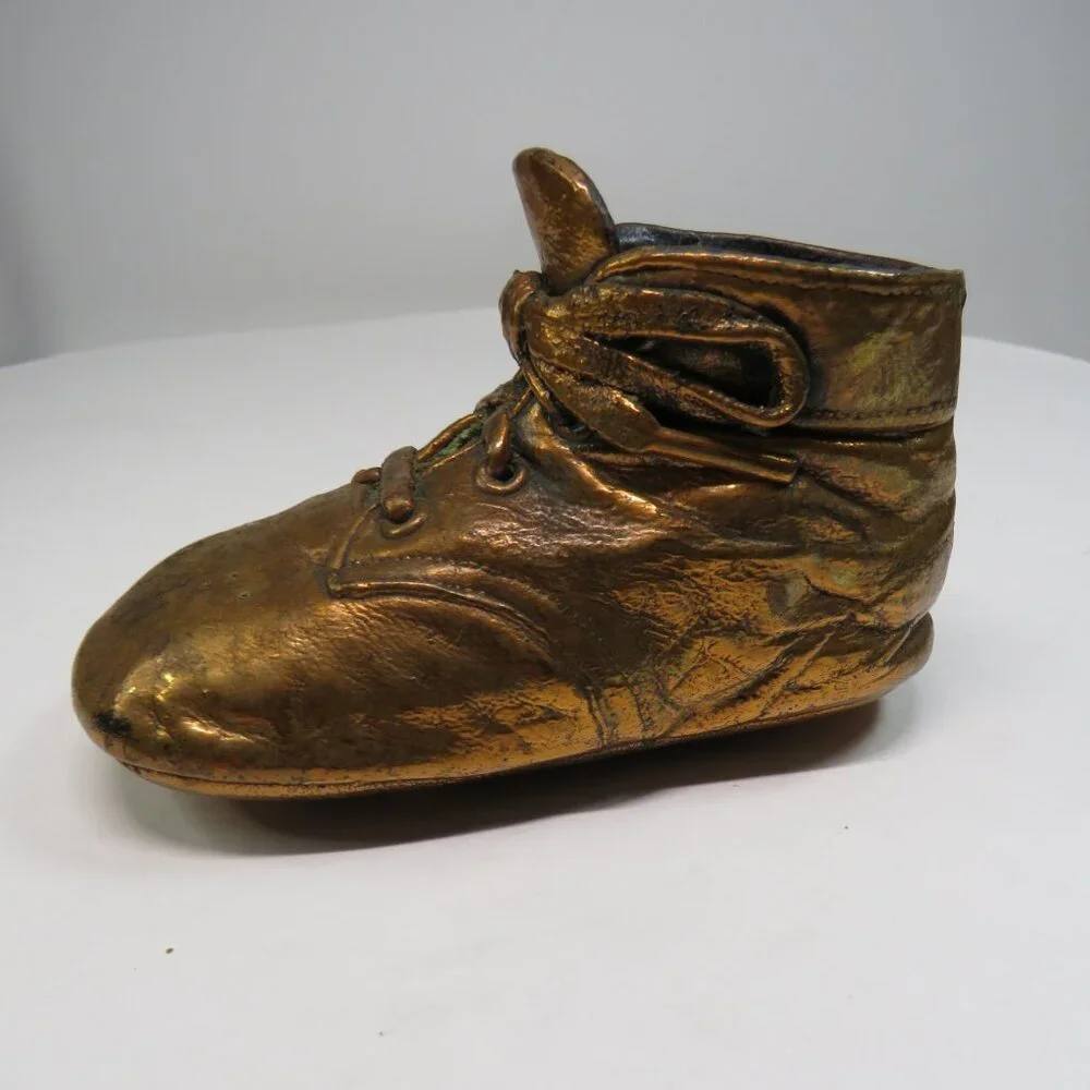 Vintage Bronzed Baby Shoe 60s good quality